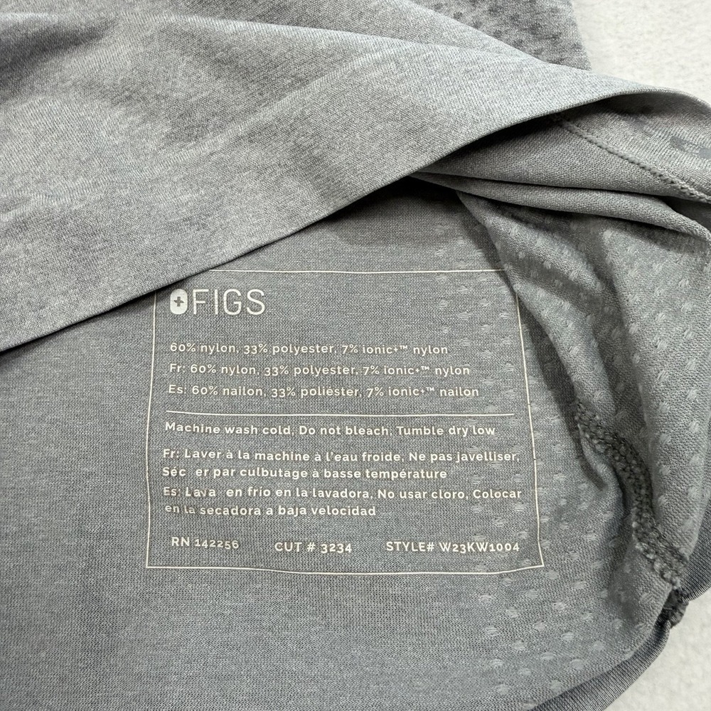 FIGS Salta Seamless Underscrub Long Sleeve Light Gray Women's XS - Picture 5 of 6